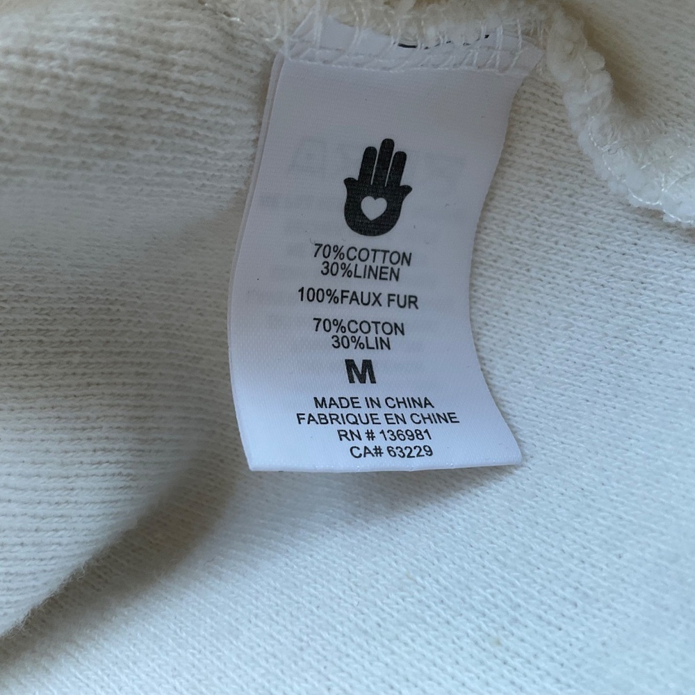 Spiritual Gangster Off The Shoulder Terry Cloth Sweatshirt Sz M White Athleisure - Picture 8 of 9